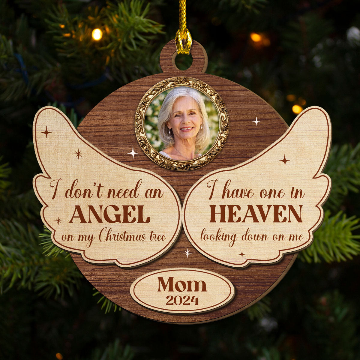 Angel In Heaven - Personalized Custom 2-layered Wood Ornament