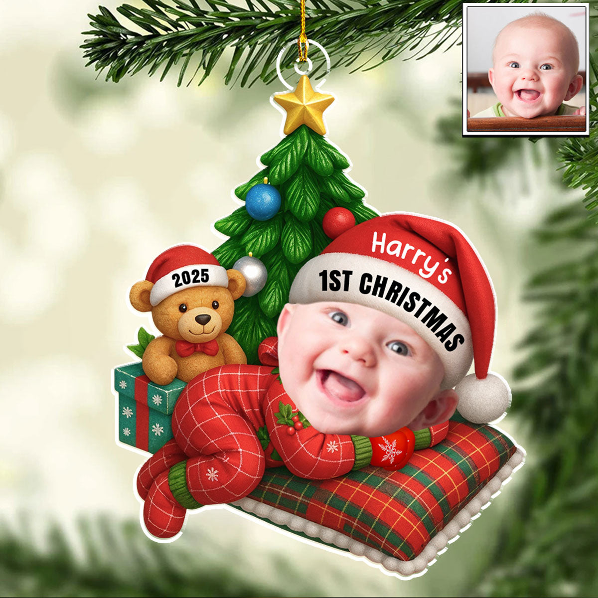 Cute Baby Sleeping - Personalized Custom Acrylic Ornament