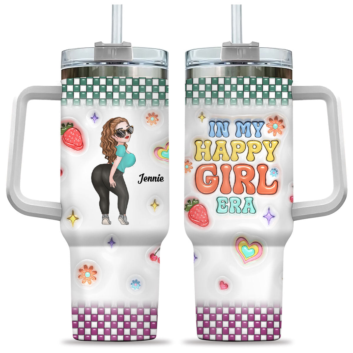 In Happy Girl Era - Personalized Custom 3D Inflated Effect Printed 40 Oz Tumbler