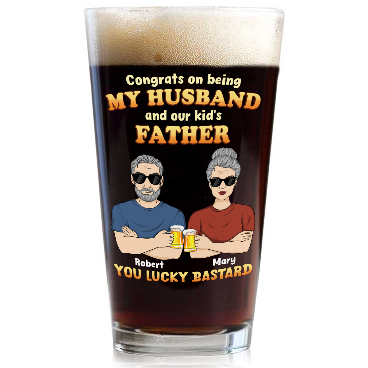 Congrats On Being Father - Personalized Custom Beer Glass