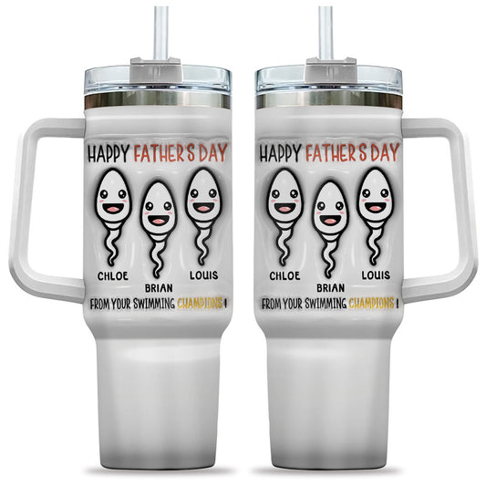 From Your Swimming Champions - Personalized Custom 3D Inflated Effect Printed 40 Oz Tumbler