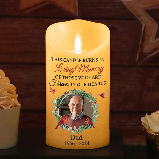 Burns In Loving Memory - Personalized Custom LED Candle