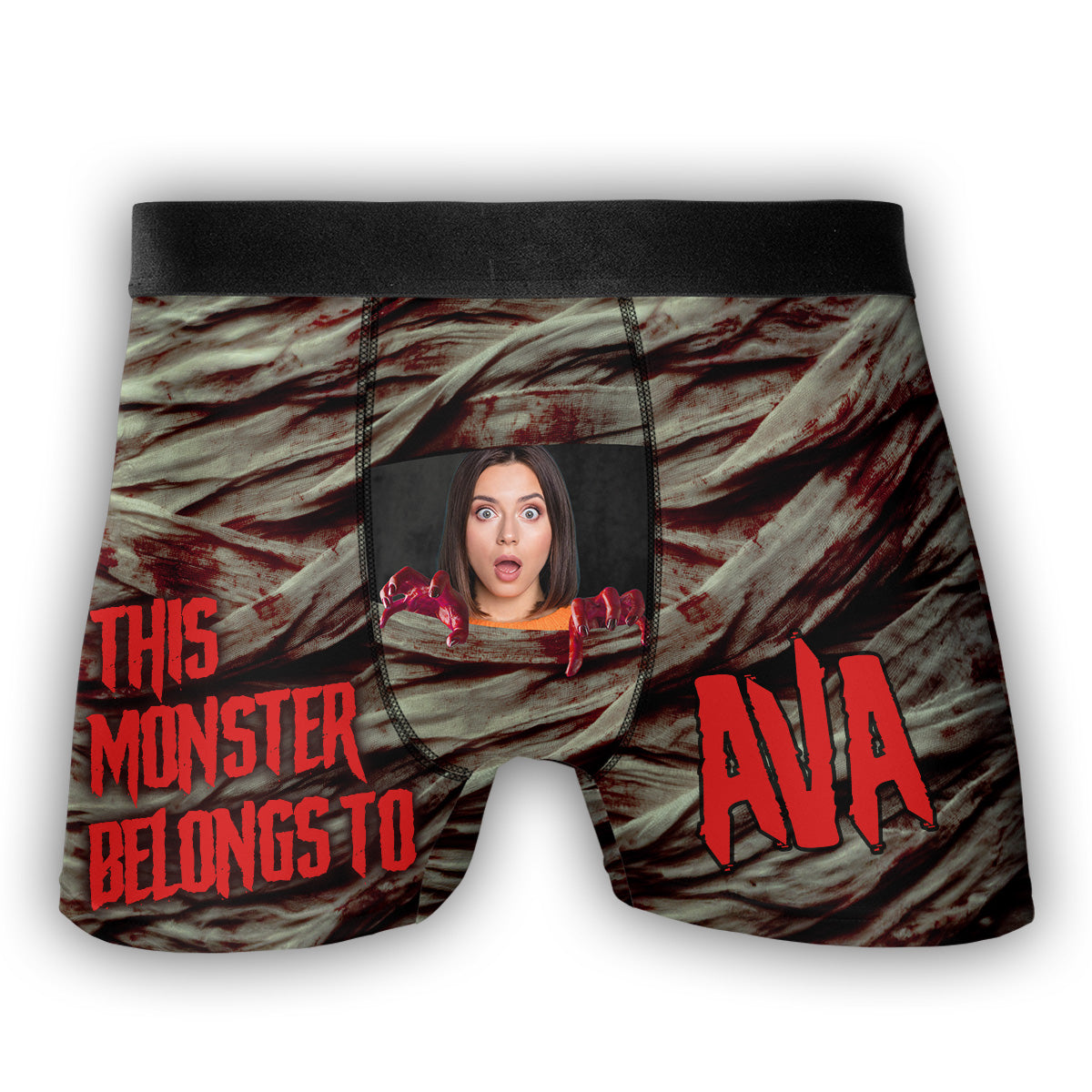 This Monster Belong To - Personalized Photo Men's Boxer Briefs
