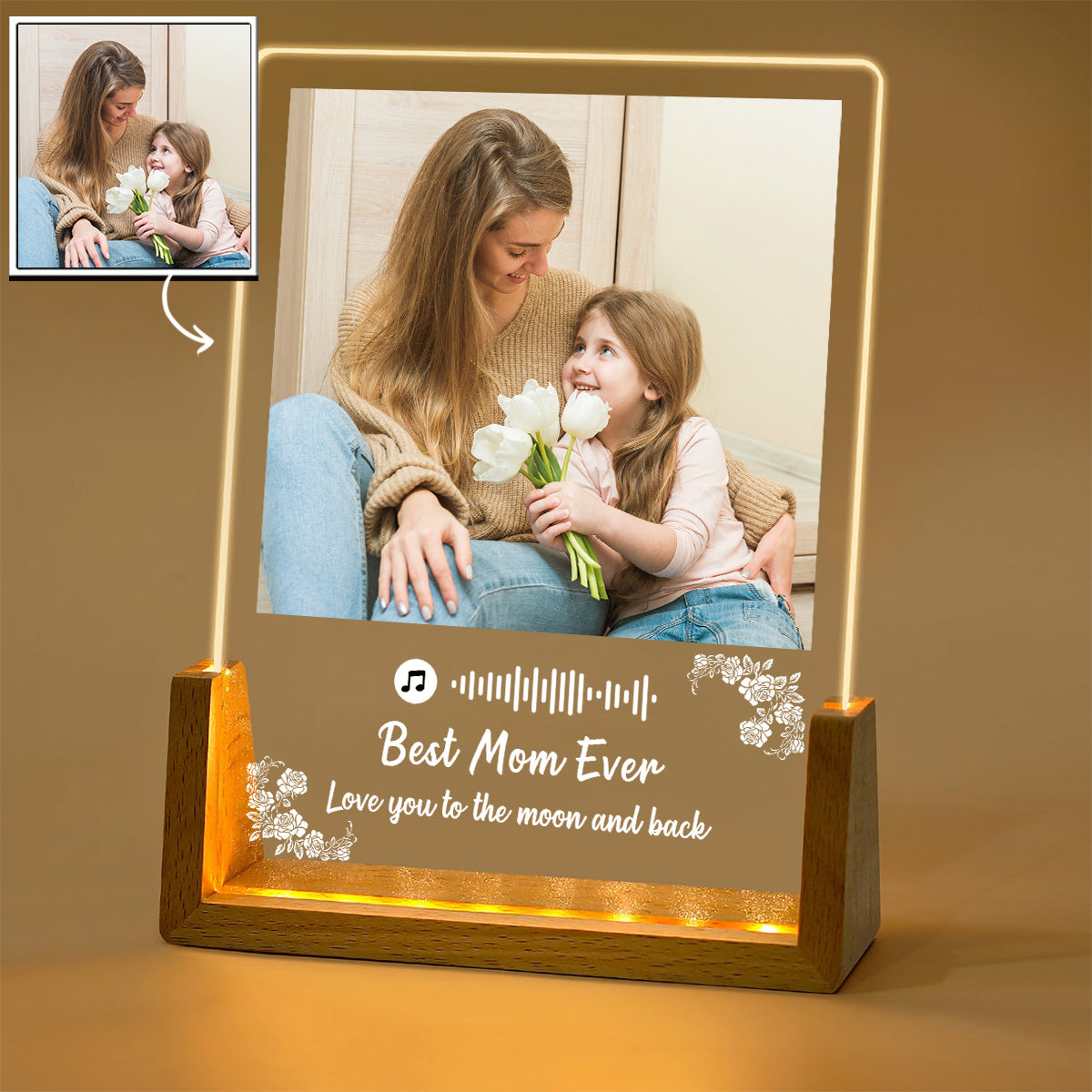 Best Mom Ever - Personalized Custom Plaque With Walnut Base