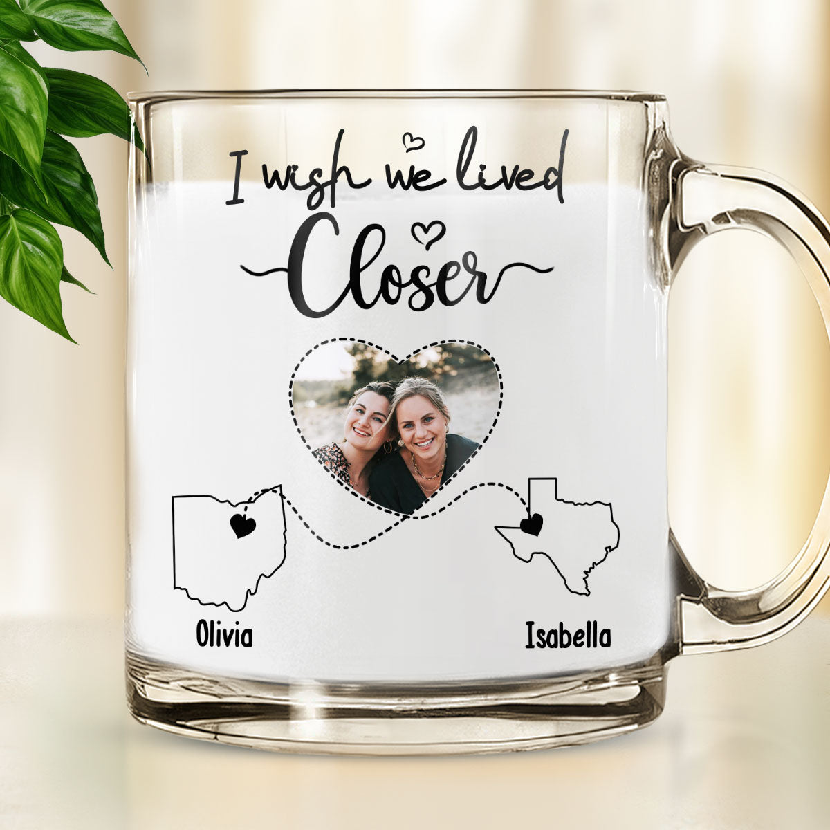 I Wish We Lived Closer Custom Photo - Personalized Custom Glass Mug