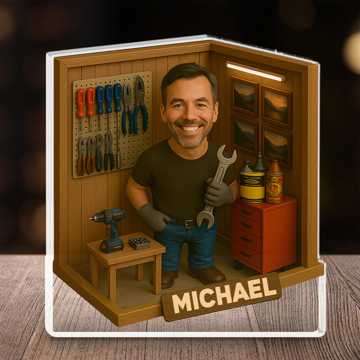 Garage With Daddy - Personalized Custom Acrylic Plaque