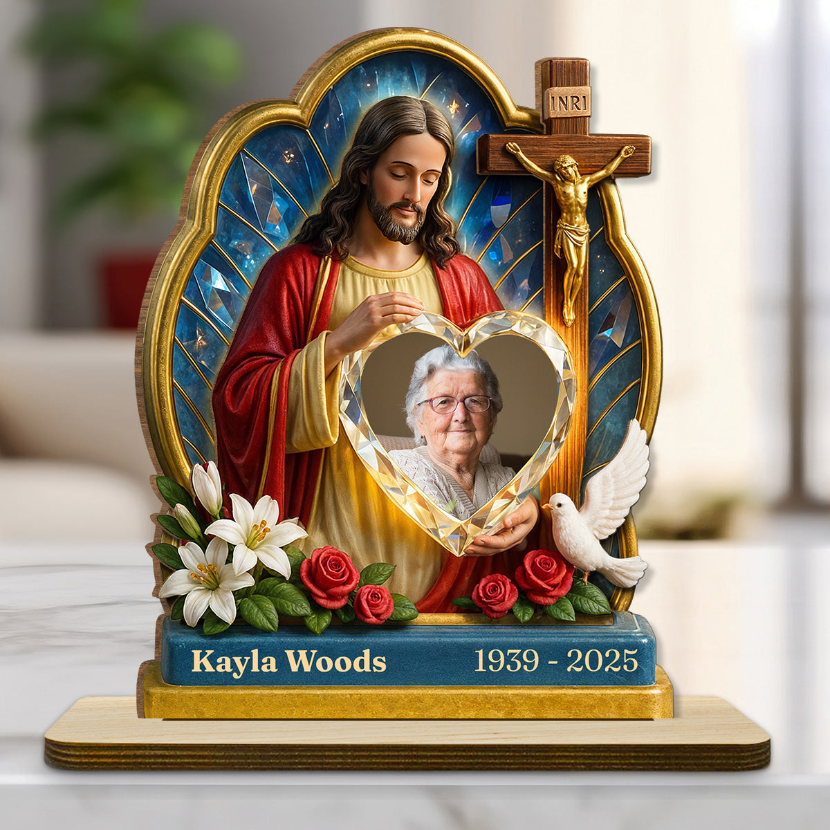 Guardian Of My Heart - Personalized Custom 2-Layer Wood Plaque With Flat Base