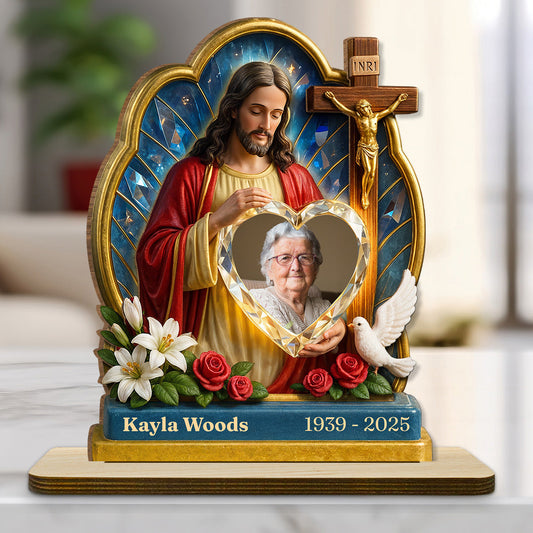 Guardian Of My Heart - Personalized Custom 2-Layer Wood Plaque With Flat Base