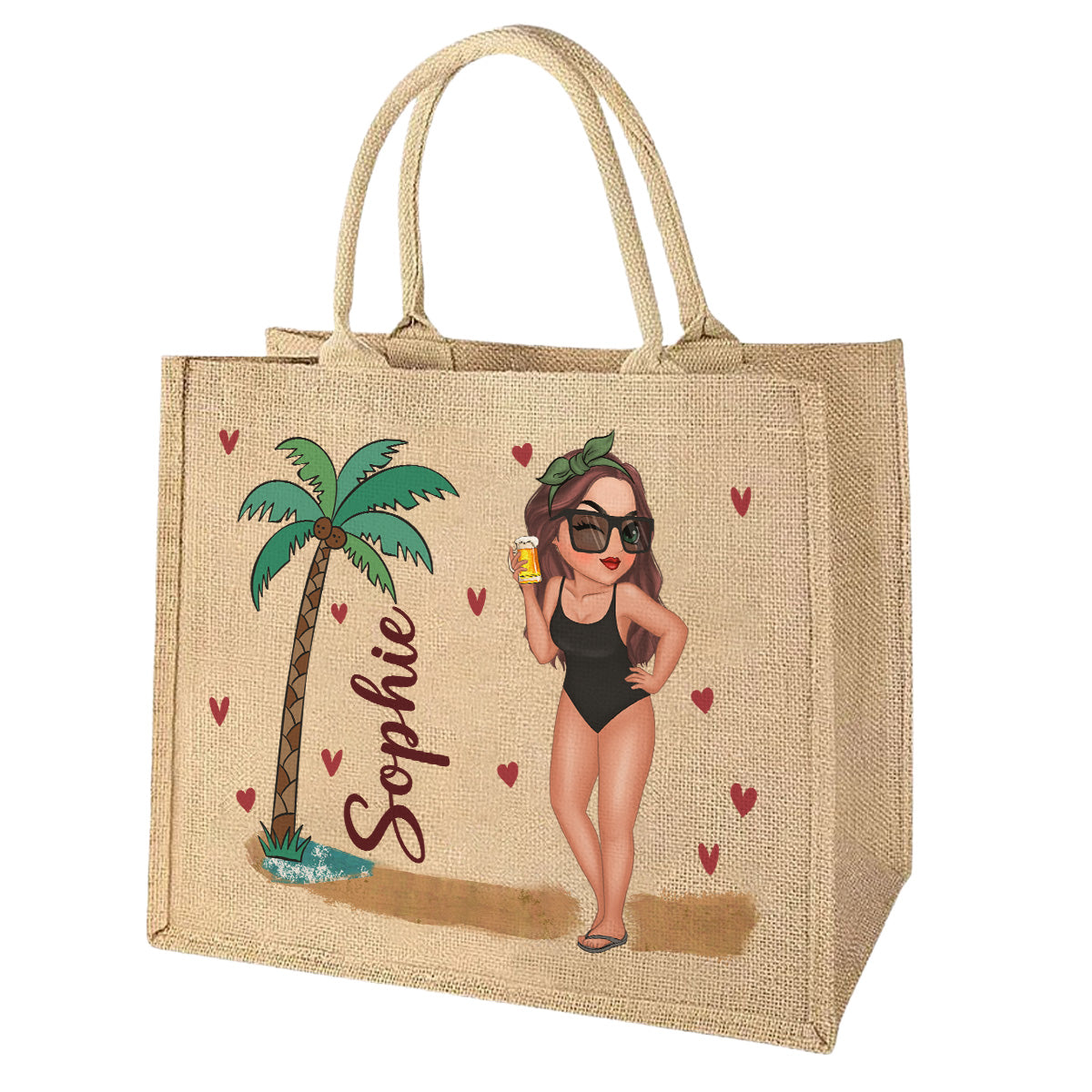 Beach Is Calling - Personalized Custom Jute Tote Bag