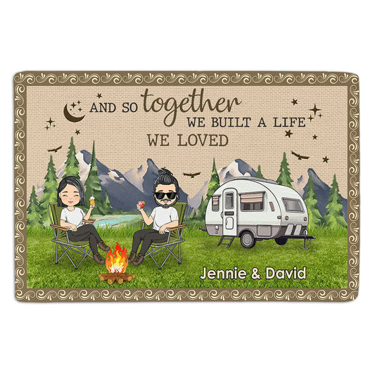 We Built A Life We Love - Personalized Custom Doormat