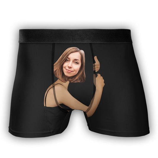 A Big Hug - Personalized Photo Men's Boxer Briefs