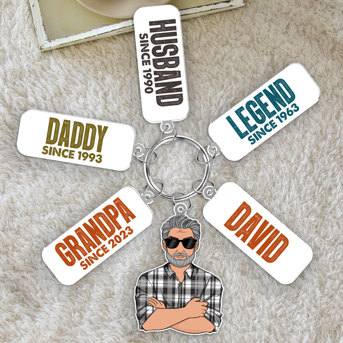 Legend Daddy Grandpa - Personalized Acrylic Tag Keychain