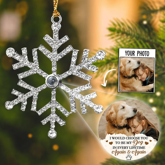 I Would Choose You - Personalized Custom Photo Snowflake Projection Ornament