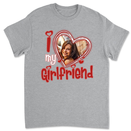 I Love My Girlfriend - Personalized Custom Premium T-shirt