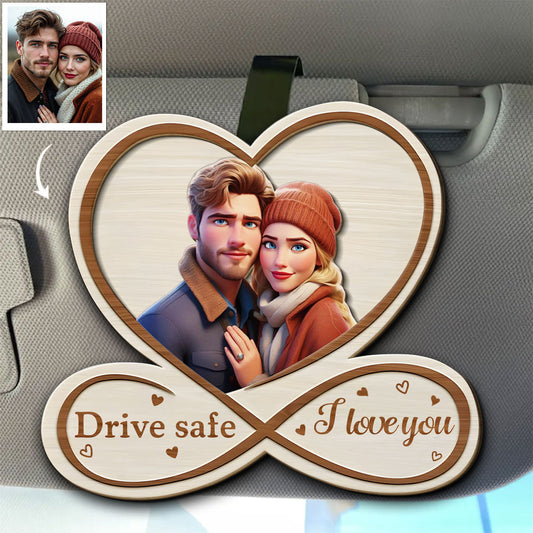 Drive Safe Cartoon - Personalized Custom Car Visor Clip