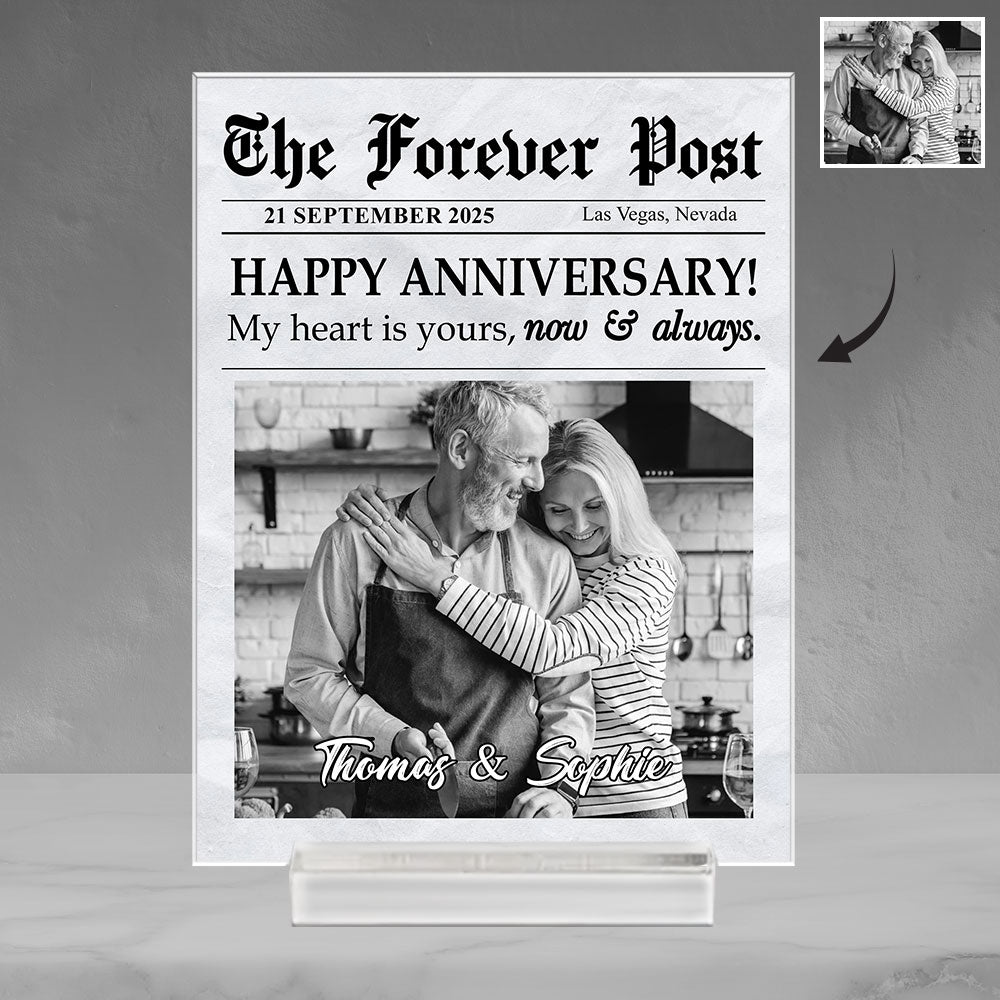 The Forever Post - Personalized Custom Acrylic Plaque With Base