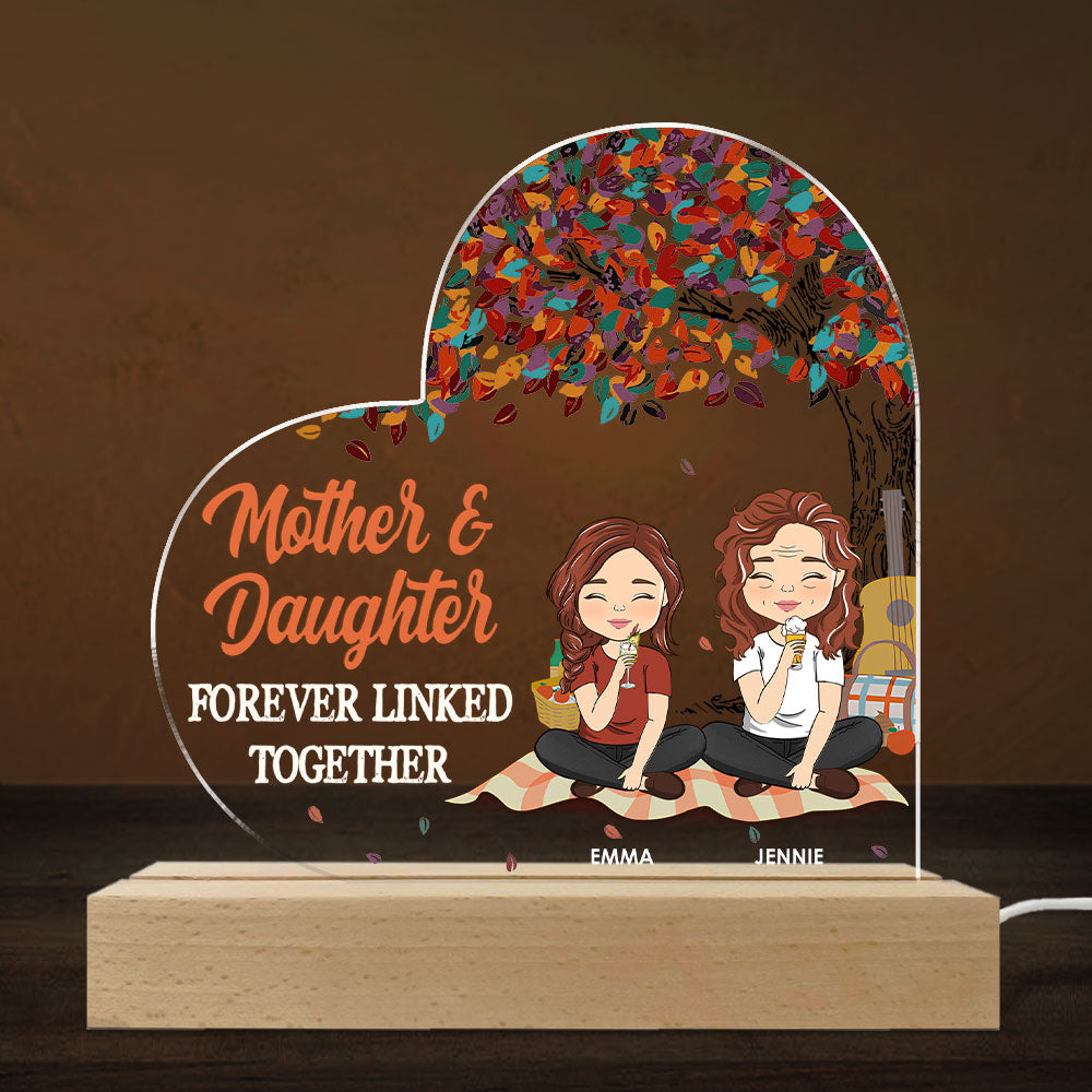 Mother And Son Forever Linked Together - Personalized Custom LED Light