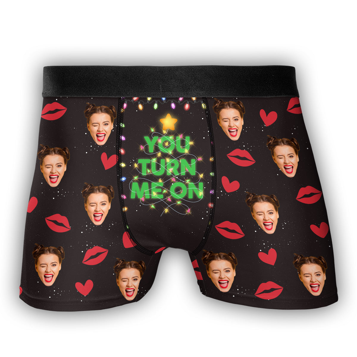 Turn Me On - Personalized Photo Men's Boxer Briefs