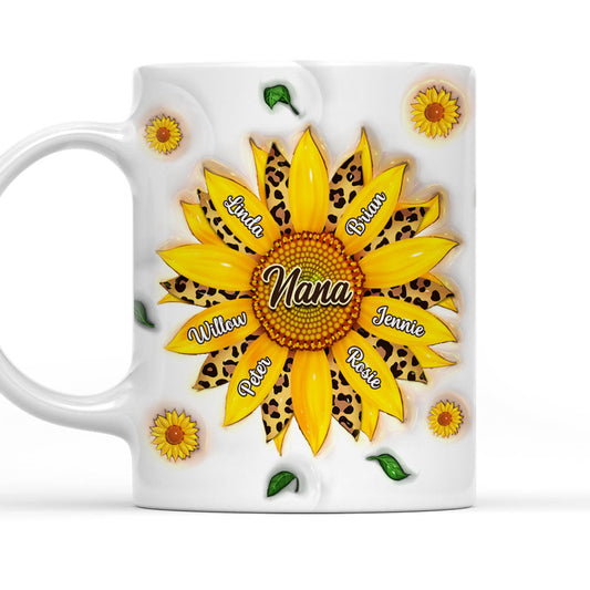 Nana Sunflower - Personalized Custom 3D Inflated Effect Mug