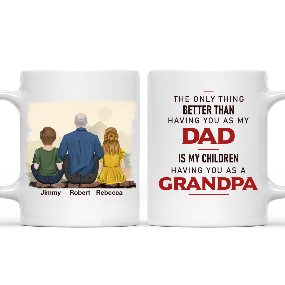 Having You As A Grandpa - Personalized Custom Coffee Mug