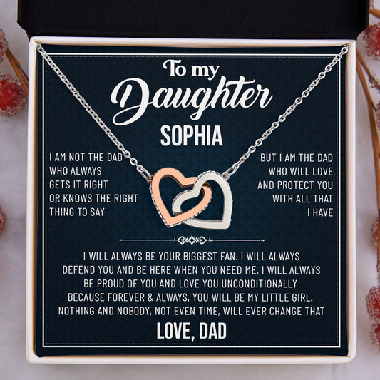 Always Will Love And Protect You - Personalized Custom Interlocking Heart Necklace