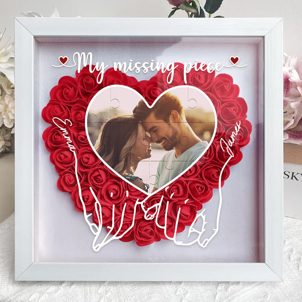 My Missing Piece - Personalized Custom Flower Shadow Box