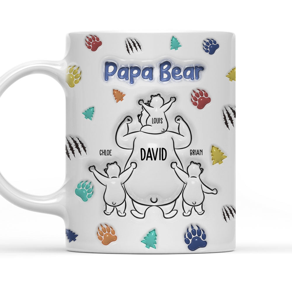 Papa Bear - Personalized Custom 3D Inflated Effect Mug