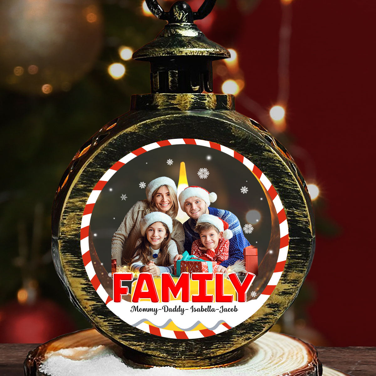Family Is The Best - Personalized Custom Christmas Lantern