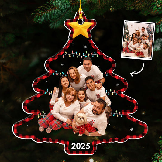 Family Photo Holiday Tree - Personalized Custom Acrylic Ornament