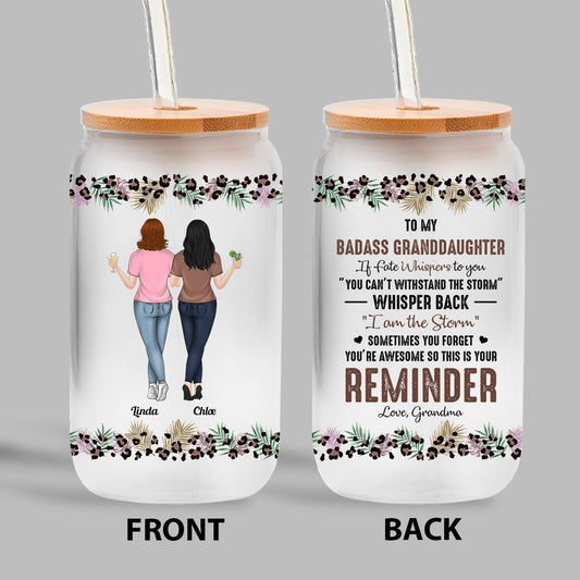 Badass Granddaughter - Personalized Custom Glass Can