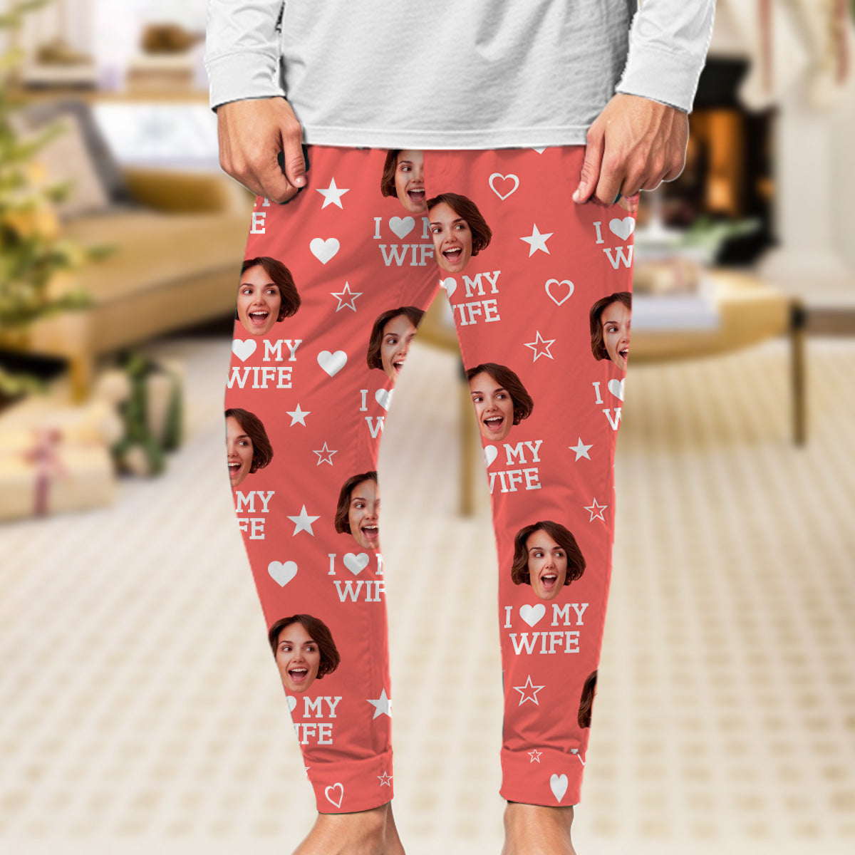 I Love My Lover - Personalized Custom Pajama Pants
