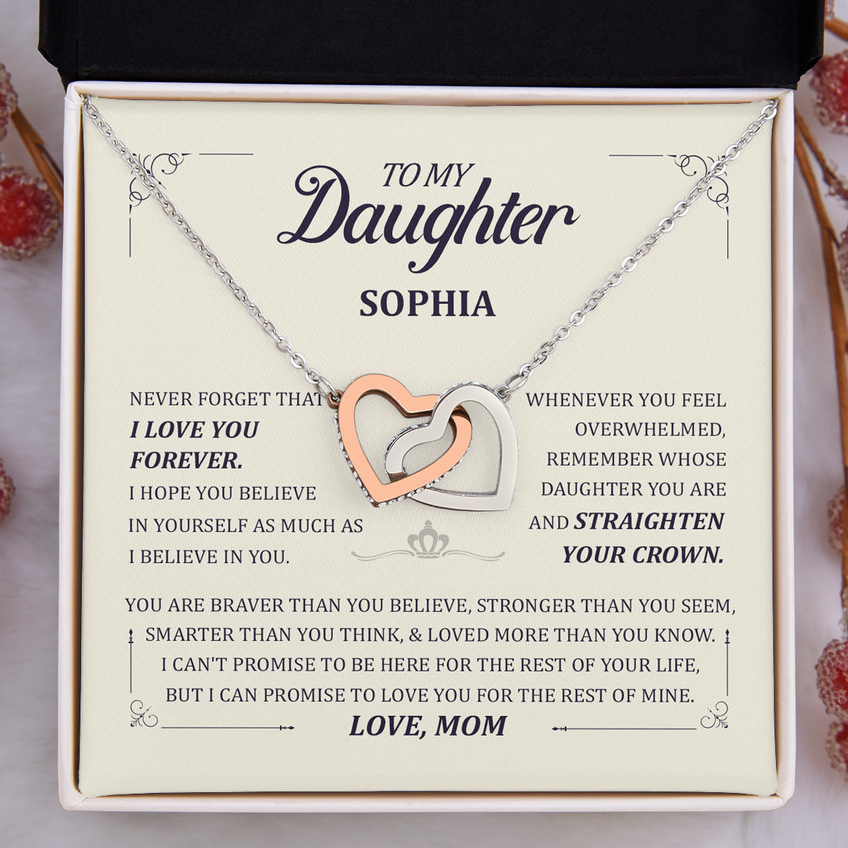 I Love You Forever - Personalized Custom Interlocking Heart Necklace