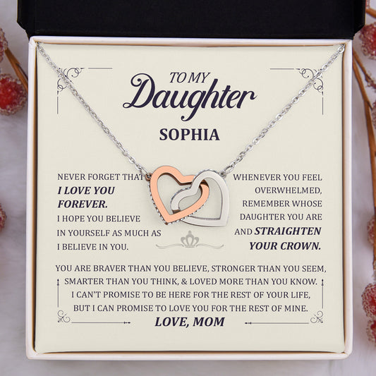 I Love You Forever - Personalized Custom Interlocking Heart Necklace