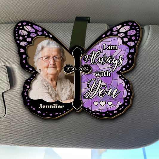 Custom Photo I Am Always With You - Personalized Custom Car Visor Clip