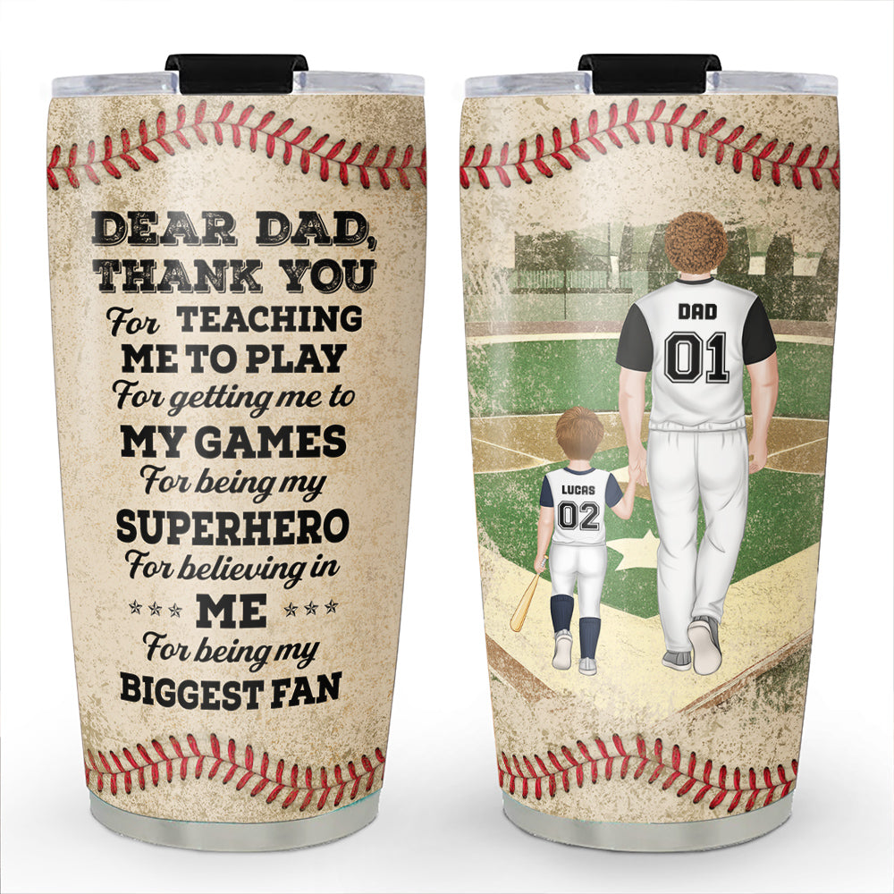 Thank Dad For Teaching Me To Play - Personalized Custom Tumbler