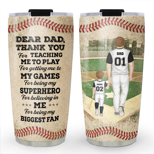 Thank Dad For Teaching Me To Play - Personalized Custom Tumbler