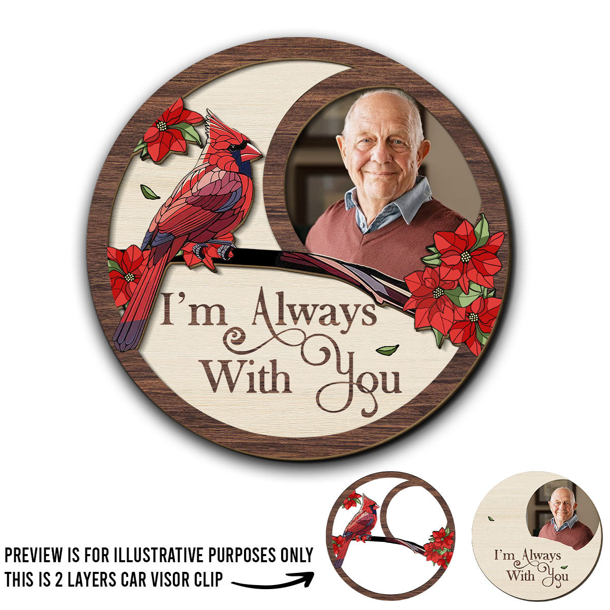 Custom Photo I Am Always With You - Personalized Custom Car Visor Clip