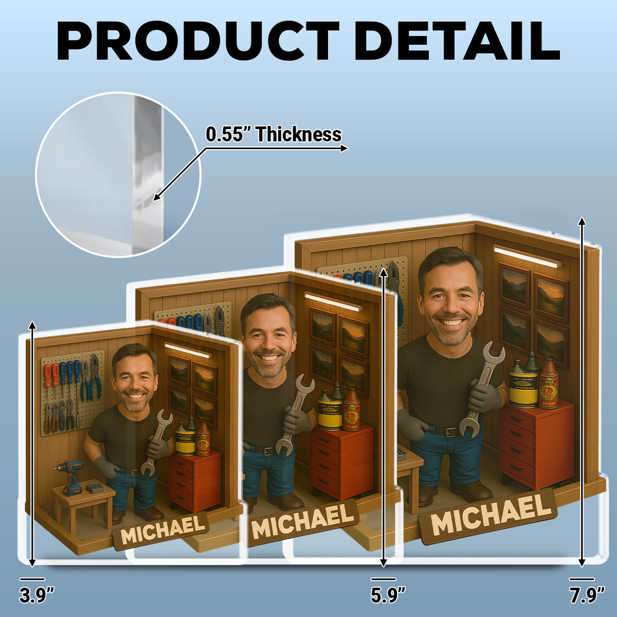 Garage With Daddy - Personalized Custom Acrylic Plaque