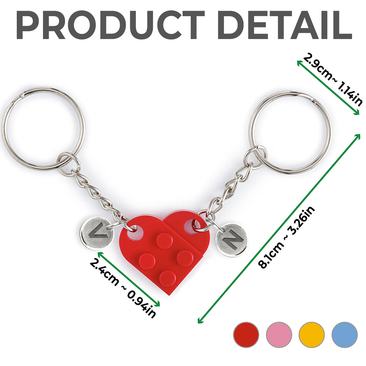I Found My Missing Piece - Personalized Custom Heart Brick Keychain