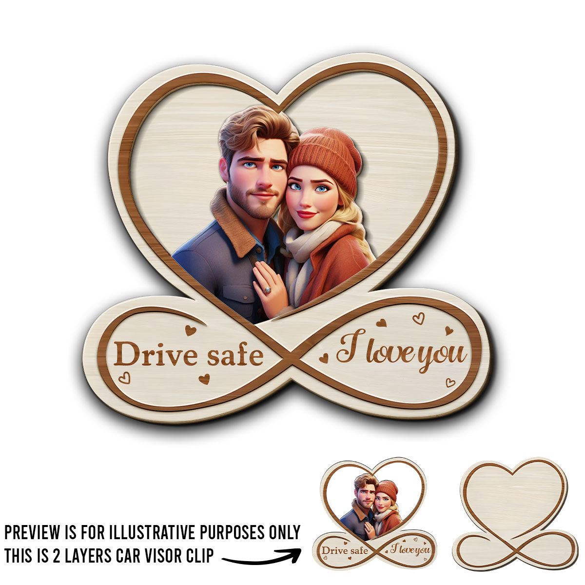 Drive Safe Cartoon - Personalized Custom Car Visor Clip