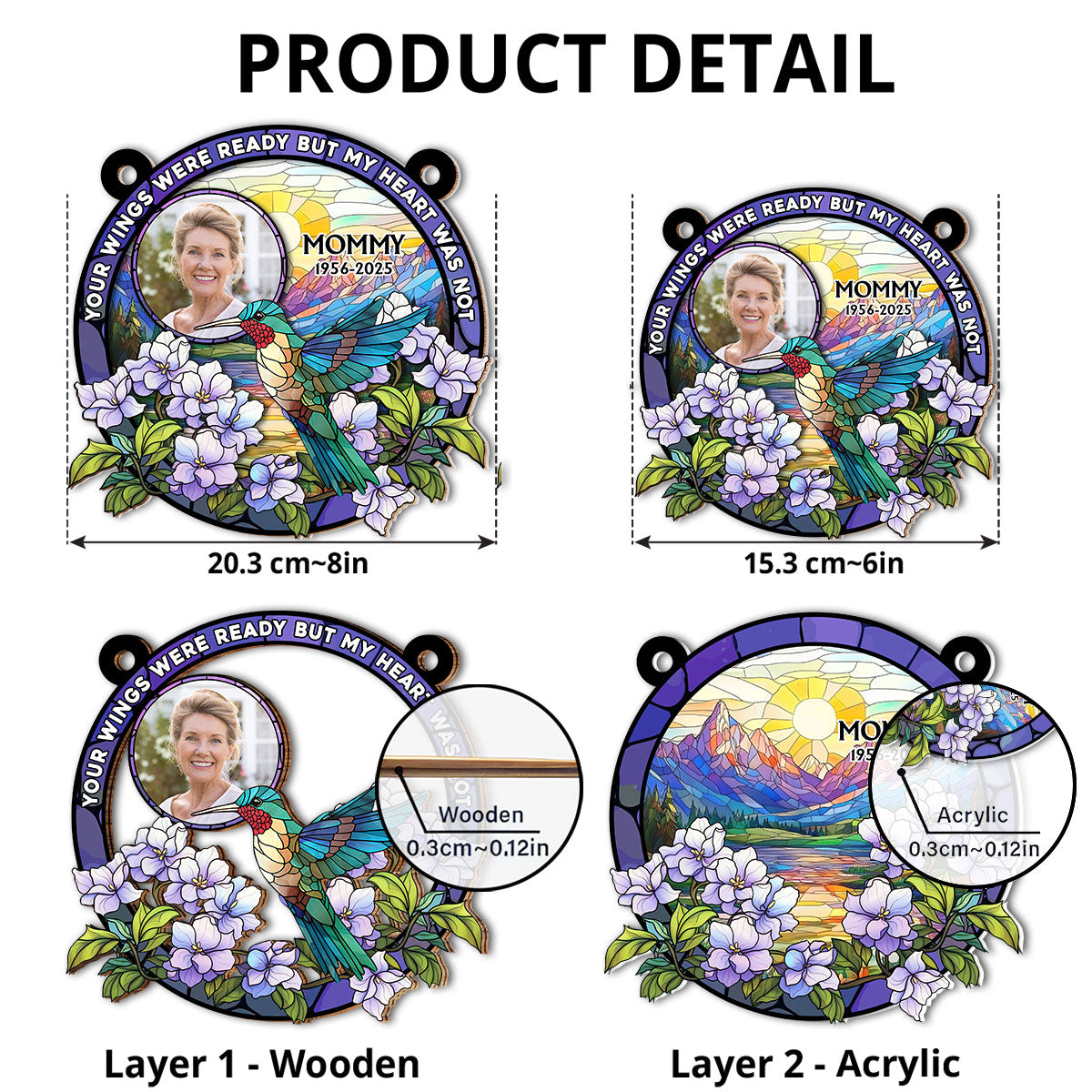 Not Still Here But Forever Love - Personalized Custom Suncatcher