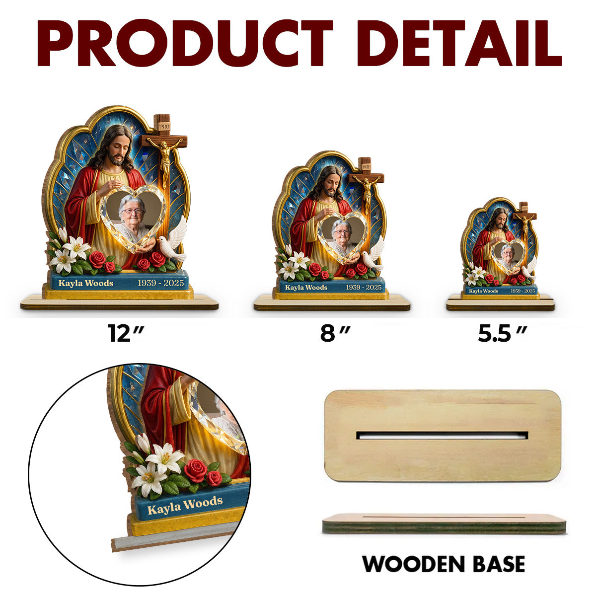 Guardian Of My Heart - Personalized Custom 2-Layer Wood Plaque With Flat Base