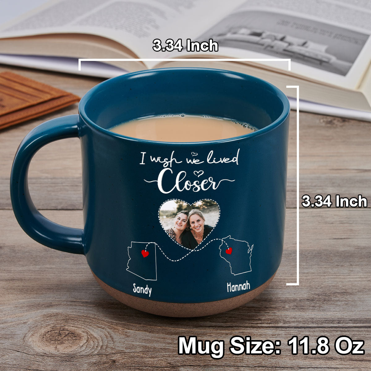 I Wish We Lived Closer Custom Photo - Personalized Custom Pottery Mug