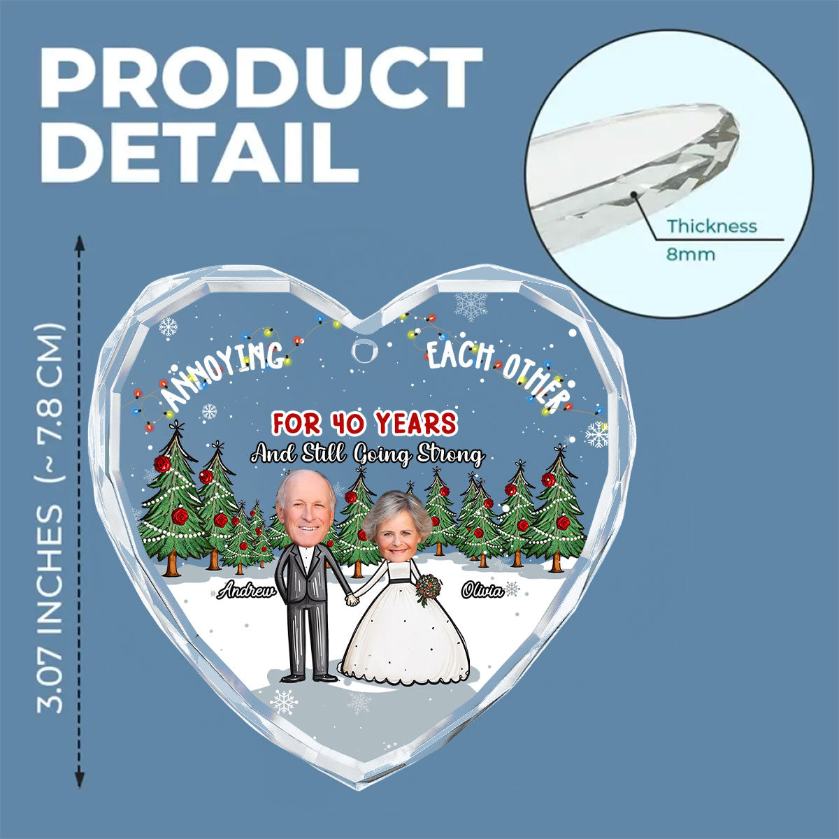 Annoying Each Other For Years And Still Going Strong - Personalized Custom Glass Ornament