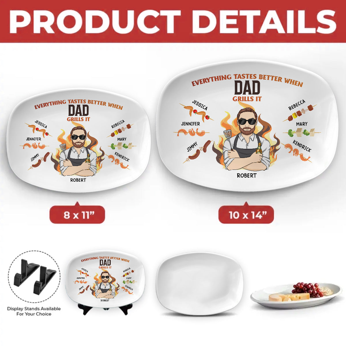 Everything Tastes Better When Dad Grills It - Personalized Custom Platter