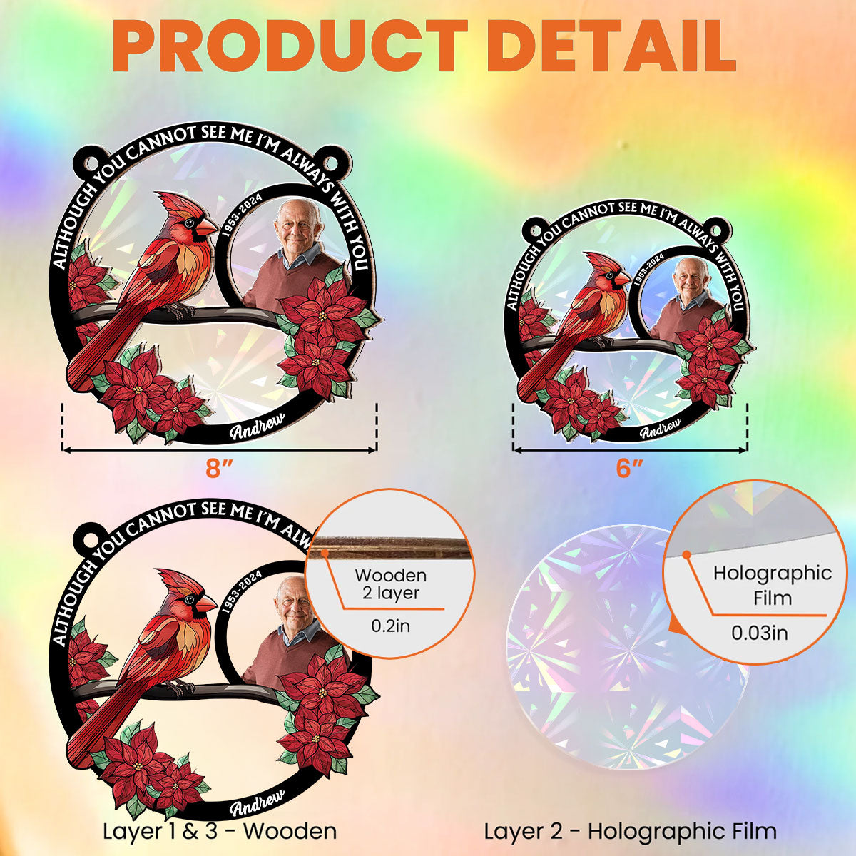 You Walk Beside Us Every Day - Personalized Custom Rainbow Suncatcher