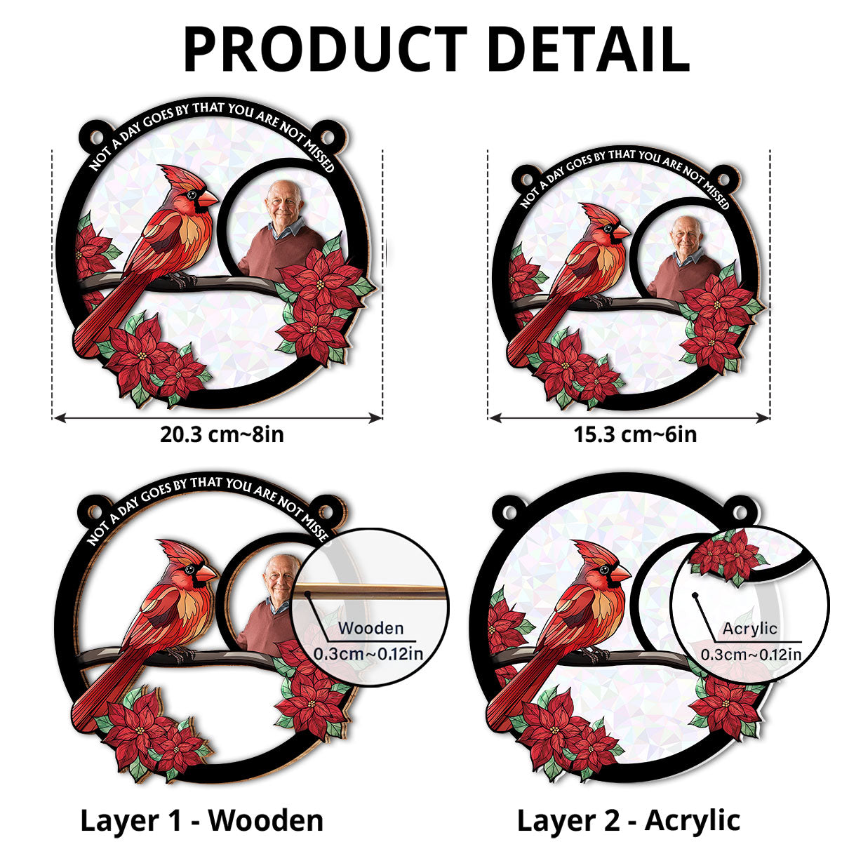 Although You Cannot See Me I Am Always With You - Personalized Custom Suncatcher