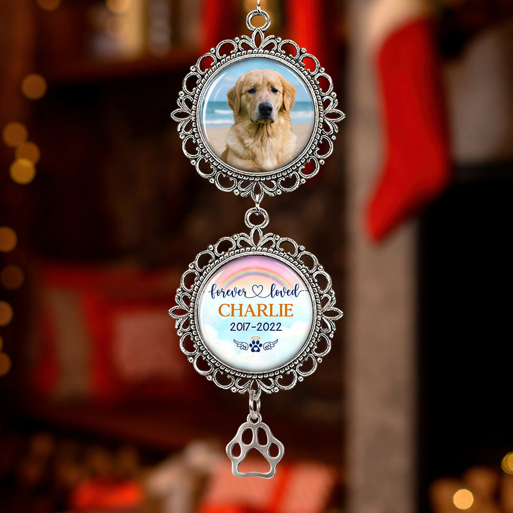 Custom Photo Forever Loved - Personalized Custom Charming Ornament