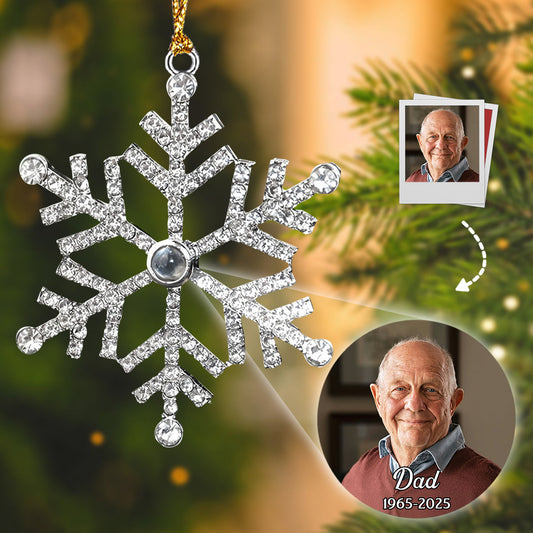 Our Loving Memory - Personalized Custom Photo Snowflake Projection Ornament