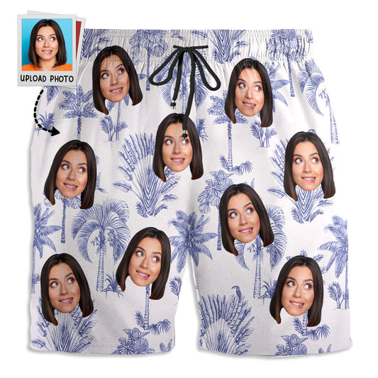Toile De Jouy Style - Personalized Custom Beach Shorts